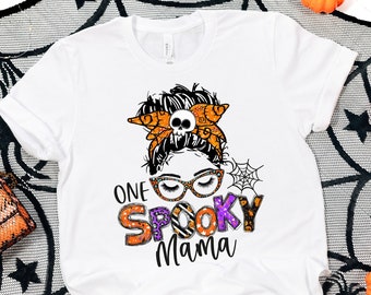 One Spooky Mama Shirt, Spooky Vibes Shirt, Halloween Gift, Cute Halloween Tee, Pumpkin Shirt, Halloween Mom, Women Halloween