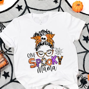 One Spooky Mama Shirt, Spooky Vibes Shirt, Halloween Gift, Cute Halloween Tee, Pumpkin Shirt, Halloween Mom, Women Halloween
