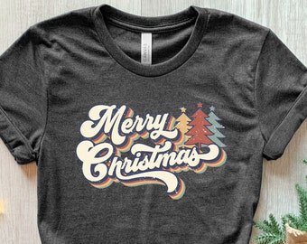 Merry Christmas Shirt,Merry Christmas Shirt,Christmas T shirt, Christmas Family Shirt,Christmas Gift,70s Style Merry Christmas Shirt