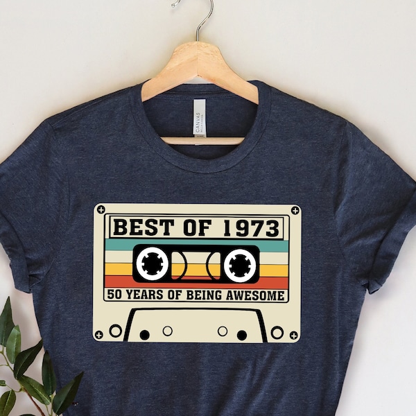 50th Birthday Shirt,1973 Limited Edition Cassette T-Shirt, 1973 Birthday Shirt, 50th Birthday Gift For Women, 50th Birthday Men Tee