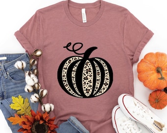 Leopard Pumpkin Shirt, Cheetah Pumpkin Shirt,Thanksgiving Shirt, Thankful Shirt,Fall Shirt, Hello Pumpkin,Family Matching Shirt