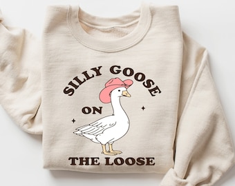 Silly Goose shirt, Silly Goose on the Loose, Funny cowgirl shirt, Western tee, Funny graphics tee, 90s Aesthetic shirt.