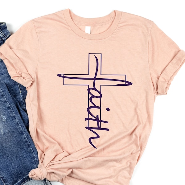 Faith Shirt, Faith Cross Shirt, Christian Gift, Faith Gift, Christian Shirts , Love and Grace Shirt, Faith Cross, Vertical Cross, Jesus