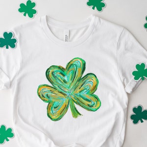 Cute St Patricks Four Leaf Clover Shirt,Watercolor St Patrick Tshirt, St Patricks Day,Shamrock Sweatshirt,Gift For St Patricks