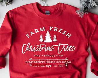 Farm Fresh Christmas Trees Shirt, Pine Spruce Fir, Christmas Gift Ideas, Holiday Shirt, Christmas Sweatshirt, Unisex Adult Tee, Winter Tee