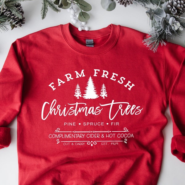 Farm Fresh Christmas Trees Shirt, Pine Spruce Fir, Christmas Gift Ideas, Holiday Shirt, Christmas Sweatshirt, Unisex Adult Tee, Winter Tee