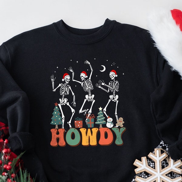 Dancing Skeleton Sweatshirt, Funny Christmas Sweatshirt Women, Christmas Sweater, Holiday Sweatshirt, Skeleton Christmas Shirt, Dead Inside