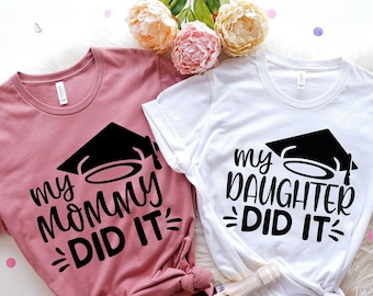 Maglietta mamma laureata, camicie per mamma laureata, camicia di laurea, camicia mamma studentessa, mamma laureata, maglietta per laurea in famiglia, camicia l'ha fatto mia mamma