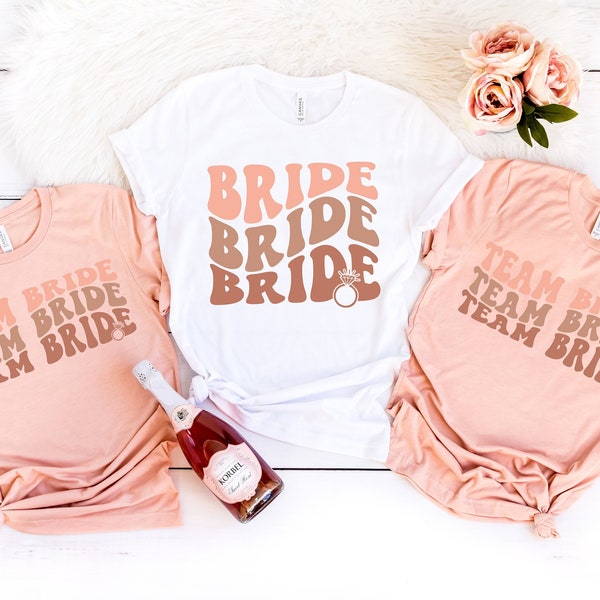 Camisas de novia del equipo, camisa de novia, camisas de despedida de soltera, camisas de dama de honor, regalo de propuesta de dama de honor, camisas de despedida de soltera, camisa de escuadrón