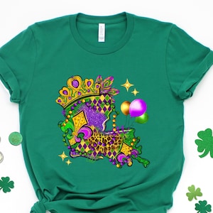 Louisiana Shirt | Mardi Gras Shirt | Festival Shirt | Louisiana Amerikanische Karte | Fat Tuesday Shirt | Faschingsparade T-Shirt | Mardi Gras Tee | Geschenk