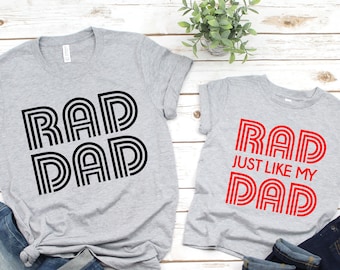 Dad and son shirt set, rad dad shirt, rad like dad shirt, daddy and me matching shirts, fathers day gift for dad and baby shirt set