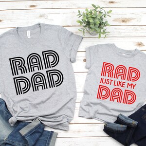 Dad and son shirt set, rad dad shirt, rad like dad shirt, daddy and me matching shirts, fathers day gift for dad and baby shirt set
