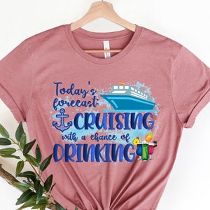 Chemise Cruising Together, croisière avec une chance de boire, chemise de croisière, t-shirt de croisière, t-shirts de croisière, voyage pour filles, week-end pour filles, croisière en famille