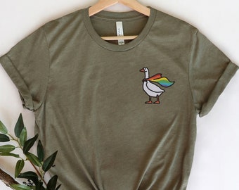 LGBT Silly Goose Borduurtshirt, Pride Silly Goose University Shirt, LGBT Sweatshirt, Pride Goose, Funny Goose Shirt