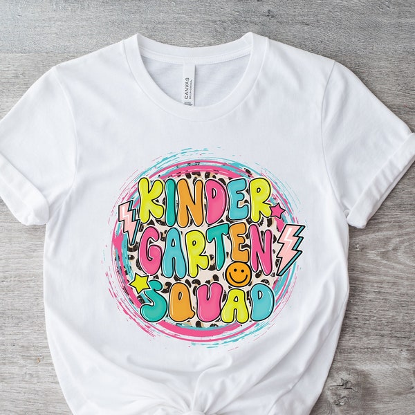 Kindergarten Squad Teacher Shirt, Kinder Squad Shirt, Kindergarten Teacher Tees, Kindergarten Shirts, Kinder Shirts, Teacher Shirts Teacher