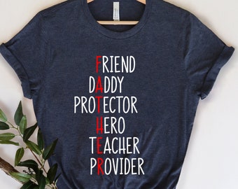 Vader acrostichon T-shirt, vader vriend papa held leraar provider shirt, papa shirt, papa shirt, papa shirt, vaderdag shirt, beste papa shirt