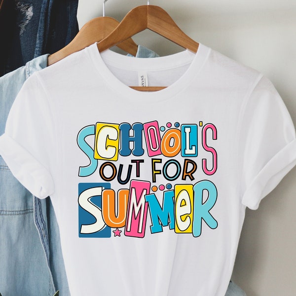 Scholen uit voor zomershirt, laatste schooldag, einde van het schooljaar, vaarwel school, leraar buiten dienst, leraar modus Tee, leraar zomer Tee