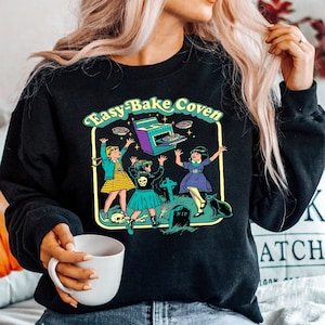 Easy Bake Coven 90s Horror Movie Fan Sweatshirt,  Halloween Hoodie, Scary Halloween Crewneck, Witchy Vibes Hoodie, Spooky Season Gift