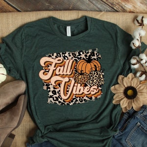 Fall Vibes Leopard Retro Shirt, Fall Shirt,Thanksgiving Shirt,Hello Pumpkin,Fall Vibes,Thankful Grateful Blessed Shirt,Thanksgiving Shirts