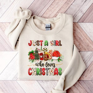 Moletom feminino de Natal, apenas uma garota que ama o Natal, camisa de presente de Natal, camisa de amante de Natal, camisa de férias de inverno