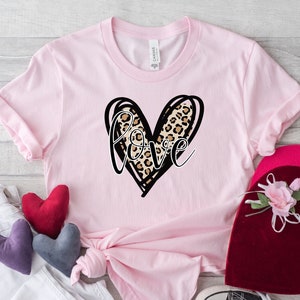 Leopard Heart Shirt, Heart Shirt, Love Shirt, Leopard Print Shirt, Retro Leopard Shirt, Leopard Print Shirt, Leopard Design For Women Shirt