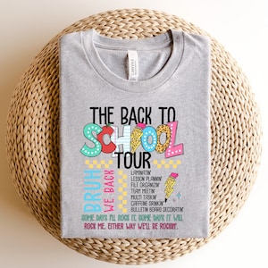 Back to School Teacher Tour Shirt, Teacher Tour Tee, Concert Tour Teacher Back to School Shirt, Elementary Middle School Teacher Tee
