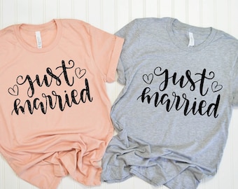 Just Married Shirts, Honeymoon Shirts, Newlywed Shirts, Wedding Shirt, Wife And Hubs Shirts, Just Married Shirts, Couples Shirts