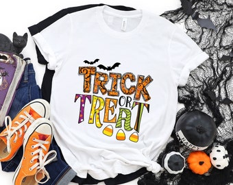 Trick or Treat, Trick or Treat Shirt, Funny Halloween T-Shirt, Toddler Halloween Shirt, Halloween Shirt Kids, Girls Halloween Shirt