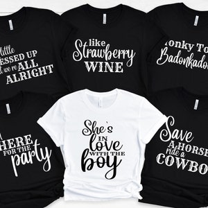Country Music Themed Bridal Party, Custom Lyrics shirt , Nashville Themed ,Bachelorette Party Tees Nash Bash , Themed Bridal Party
