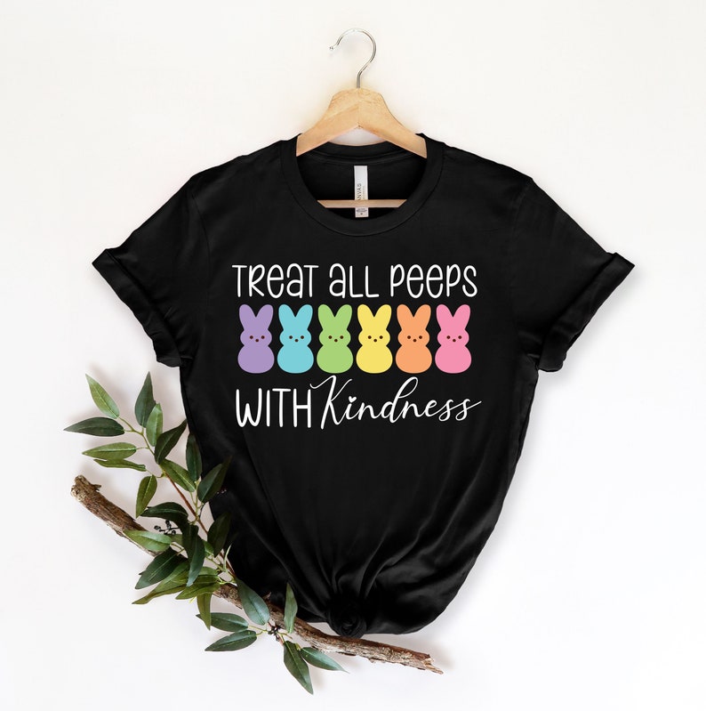 Koszulka Treat All Peeps With Kindness, Koszulka Wielkanocna Nauczyciela, Prezent Wielkanocny Dla Nauczyciela, Strój Wielkanocny Nauczyciela, Koszulka Króliczek Nauczyciela Prezent zdjęcie 2