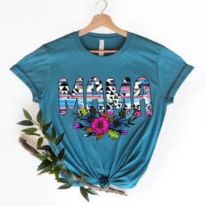 Mama Shirt, Shirt for MoM, Floral Shirt, Mothers Day Shirt, Floral Mama Shirt, Cute Mom Tee, Pastel mama Shirt image 3