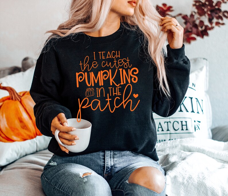 Fall Teacher Shirts, Halloween Teacher Shirt, Pumpkin Teacher Shirt, Cute Teacher Shirts, I Teach The Cutest Pumpkins In The Patch Shirt image 2