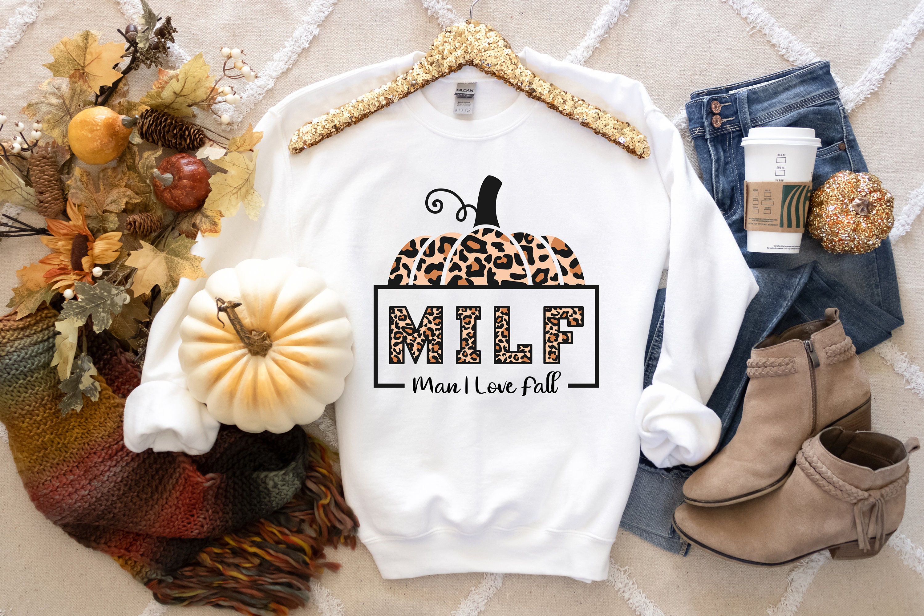 Discover Milf Man I Love Fall Shirt, Pumpkin Shirt, Fall Season Shirt, Milf Shirt, Leopard Pumpkin Shirt, Thanksgiving Shirt