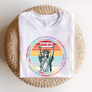 Hands Off Protest Shirt, Political Activism Tee, Environmental Rights T-Shirt, Save Public Lands, Medicare, Social Security, Free Speech image 3
