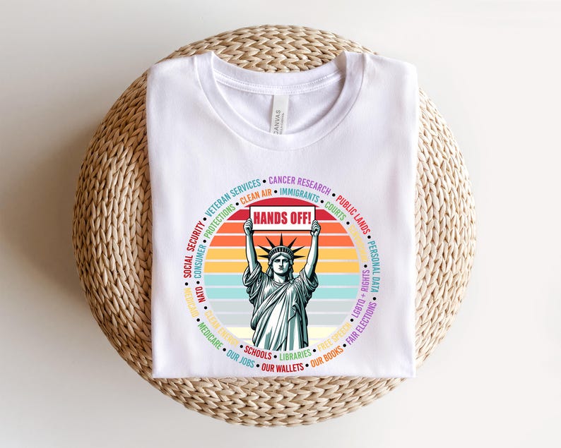 Hands Off Protest Shirt, Political Activism Tee, Environmental Rights T-Shirt, Save Public Lands, Medicare, Social Security, Free Speech image 3