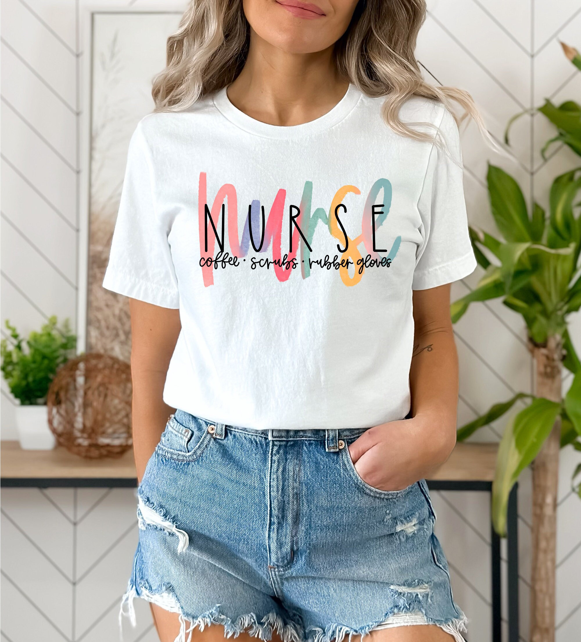 Coffee Scrubs And Rubber Gloves Cute Nurse Gift T-Shirt Coffee Scrubs And Rubber Gloves Cute Nurse Gift T-Shirt