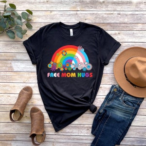 Free Mom Hugs T-Shirt, Proud Mom Apparel, Rainbow Gay Pride T-Shirt, Lgbtq Proud Parent Shirt, Equality Gifts, Rainbow Heart Shirt,Proud Tee image 3