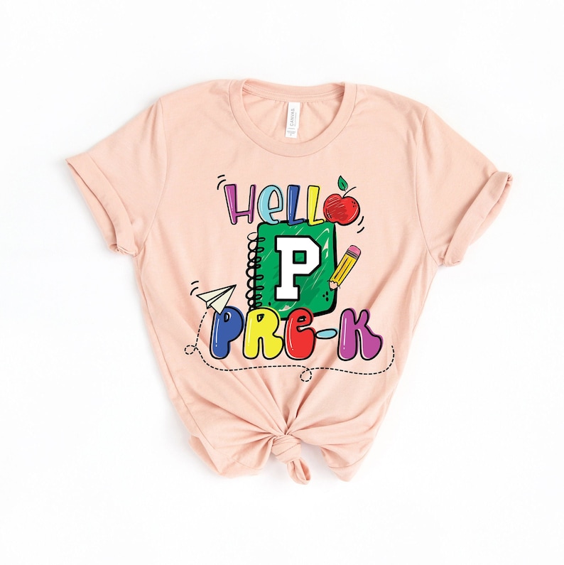 Hello Preschool, Preschool Shirt, First Day Preschool Shirts, Preschool Teacher, Preschool Tee, Pre-K Tshirt, Hello Pre K image 1