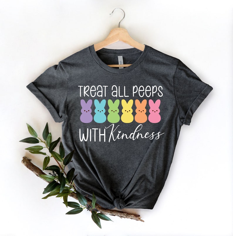 Koszulka Treat All Peeps With Kindness, Koszulka Wielkanocna Nauczyciela, Prezent Wielkanocny Dla Nauczyciela, Strój Wielkanocny Nauczyciela, Koszulka Króliczek Nauczyciela Prezent zdjęcie 3