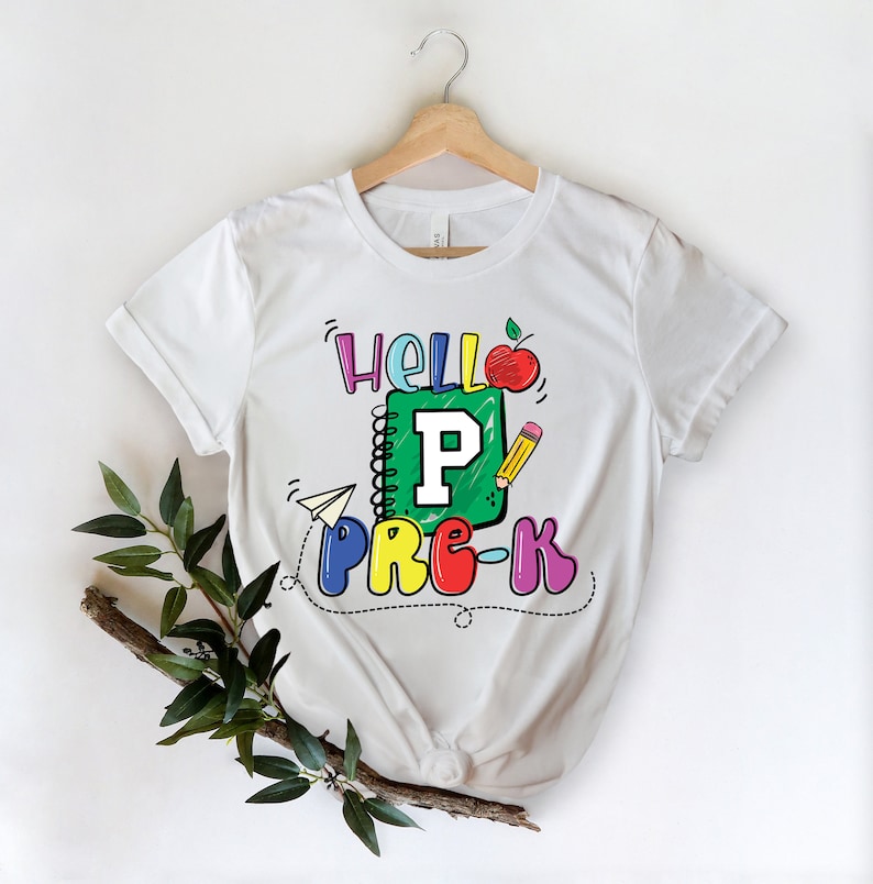 Hello Preschool, Preschool Shirt, First Day Preschool Shirts, Preschool Teacher, Preschool Tee, Pre-K Tshirt, Hello Pre K image 2