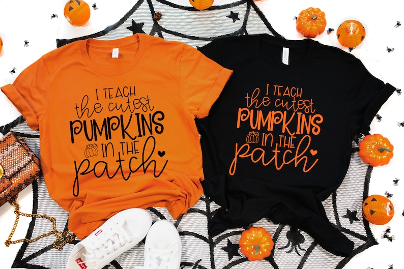 Fall Teacher Shirts, Halloween Teacher Shirt, Pumpkin Teacher Shirt, Cute Teacher Shirts, I Teach The Cutest Pumpkins In The Patch Shirt image 1