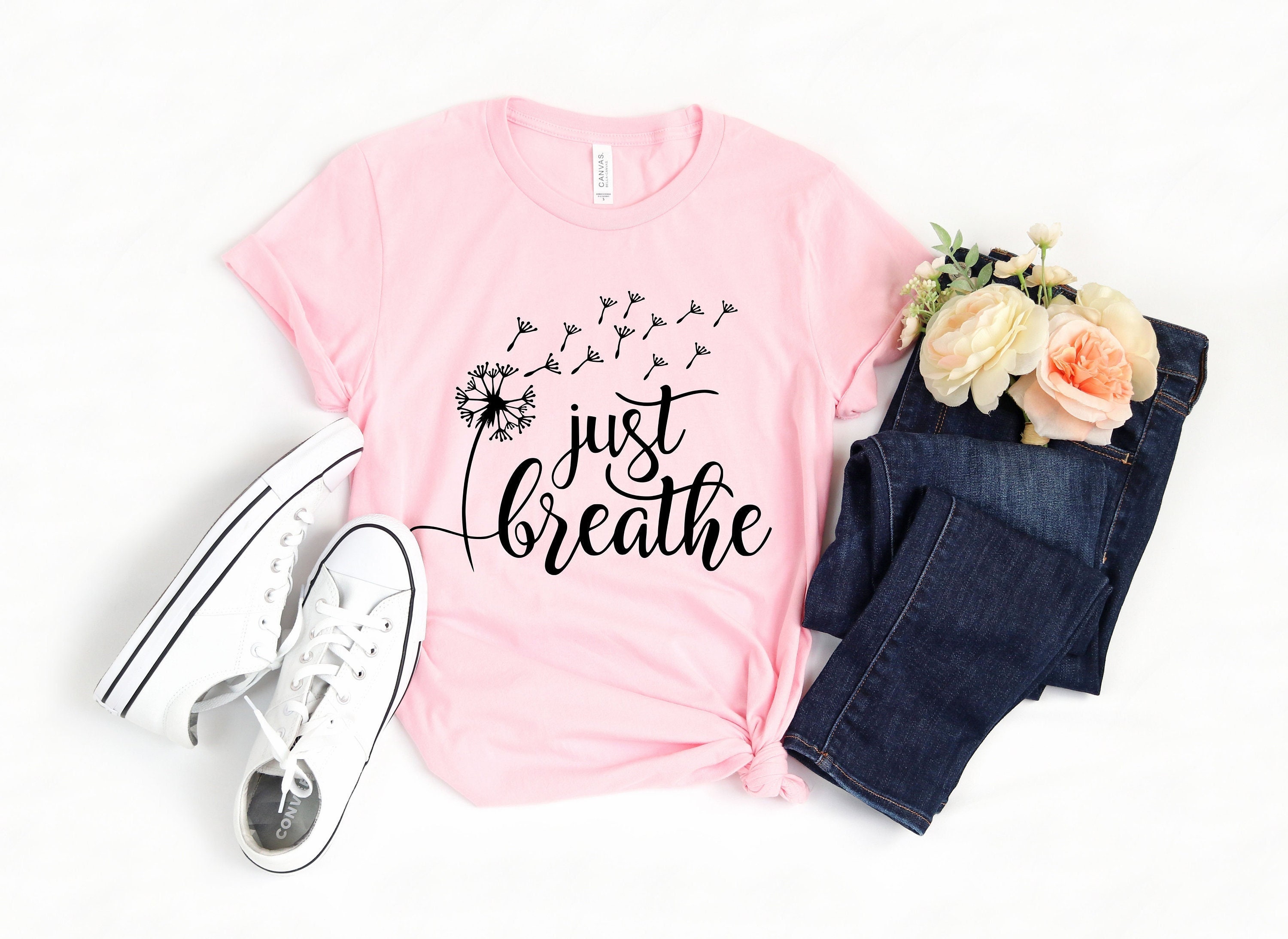 Just Breathe Shirt, Hope Shirt, Motivational T-Shirt, Positive Shirt, Cute Shirt, Positive Tee, Brunch Shirt, Meditation Gift, Yoga Shirt