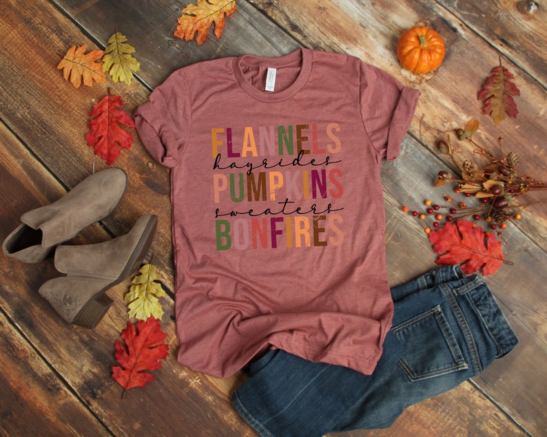 Flannels Pumpkins Hayrides S'mores and Bonfires Shirt - Etsy