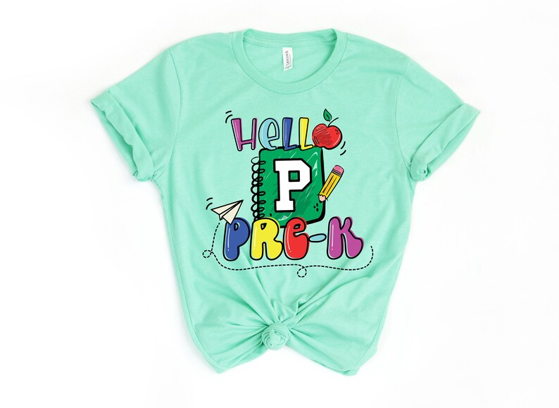 Hello Preschool, Preschool Shirt, First Day Preschool Shirts, Preschool Teacher, Preschool Tee, Pre-K Tshirt, Hello Pre K image 3