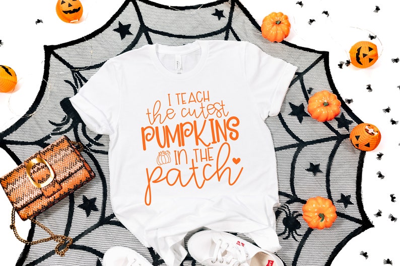Fall Teacher Shirts, Halloween Teacher Shirt, Pumpkin Teacher Shirt, Cute Teacher Shirts, I Teach The Cutest Pumpkins In The Patch Shirt image 3
