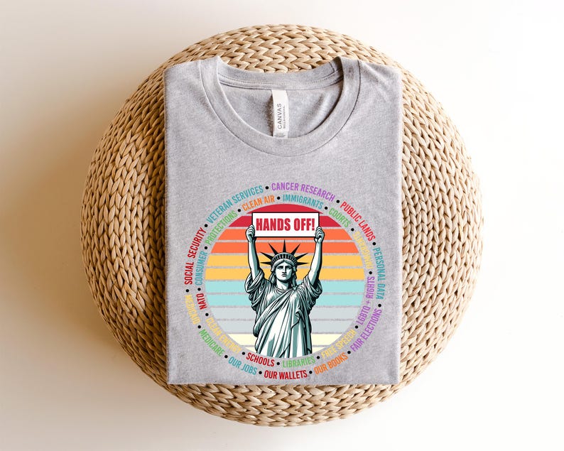 Hands Off Protest Shirt, Political Activism Tee, Environmental Rights T-Shirt, Save Public Lands, Medicare, Social Security, Free Speech image 2