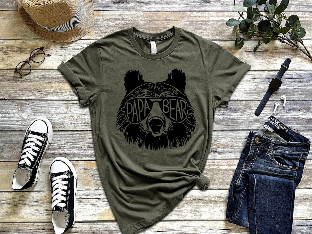 Papa Bear Sunglass Papa Bear Shirt Dad Shirt Father's - Etsy