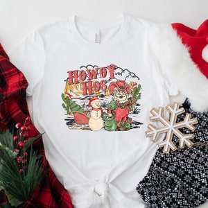 Howdy Hos Christmas Sweatshirt, Santa Cowboy Sweatshirt, Christmas Sweatshirt, Hohoho Howdy Christmas Shirt image 2