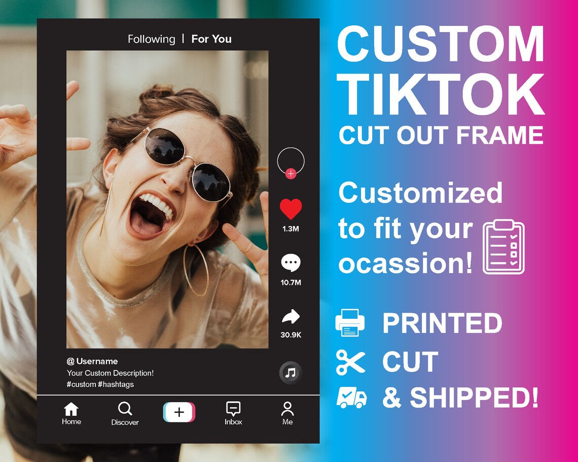 TIKTOK Party Frame Cutout / Custom Printed / Tik Tok Party Etsy