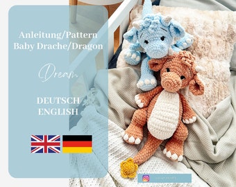 Patrón de crochet/Patrón de crochet Baby Dragon/Dragon Dream (Disponible: alemán/inglés) *Amigurumi*